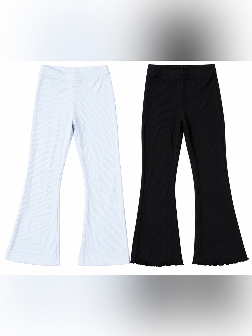 Old Navy Kids Ribbed Flared Leggings - Light Blue & Black